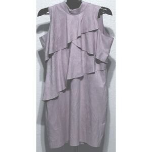 Mud Pie Carley Suede Dress Dusty Rose Pink knee length Size Large